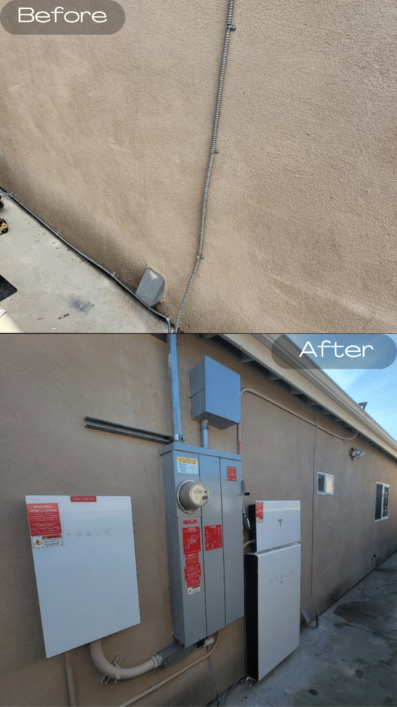Before and after picture of the fourth main panel upgrade to the Smart Main Panel